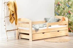 Łóżko 200x90cm BumbleBee pojedyncze z szufladą kolor sosna