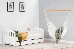 Łóżko 180x80cm Sweet Armadillo z dwiema szufladami kolor biały